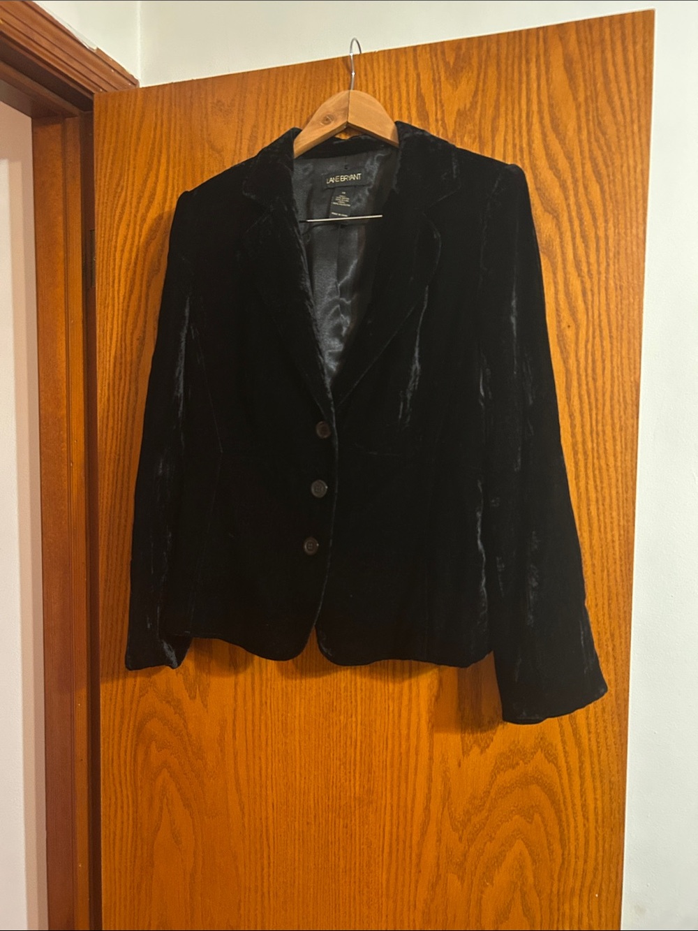 Lane Bryant Black Velvet Blazer Jacket